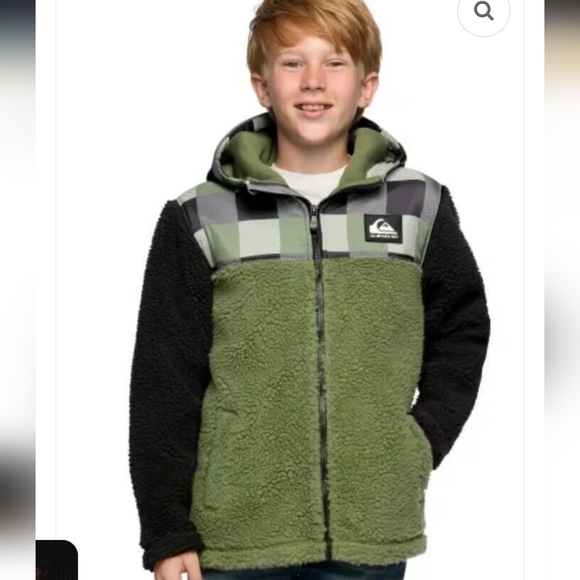 Quiksilver Youth Sherpa Jacket / Green / Large 14/16, Nwt - Picture 1 of 5